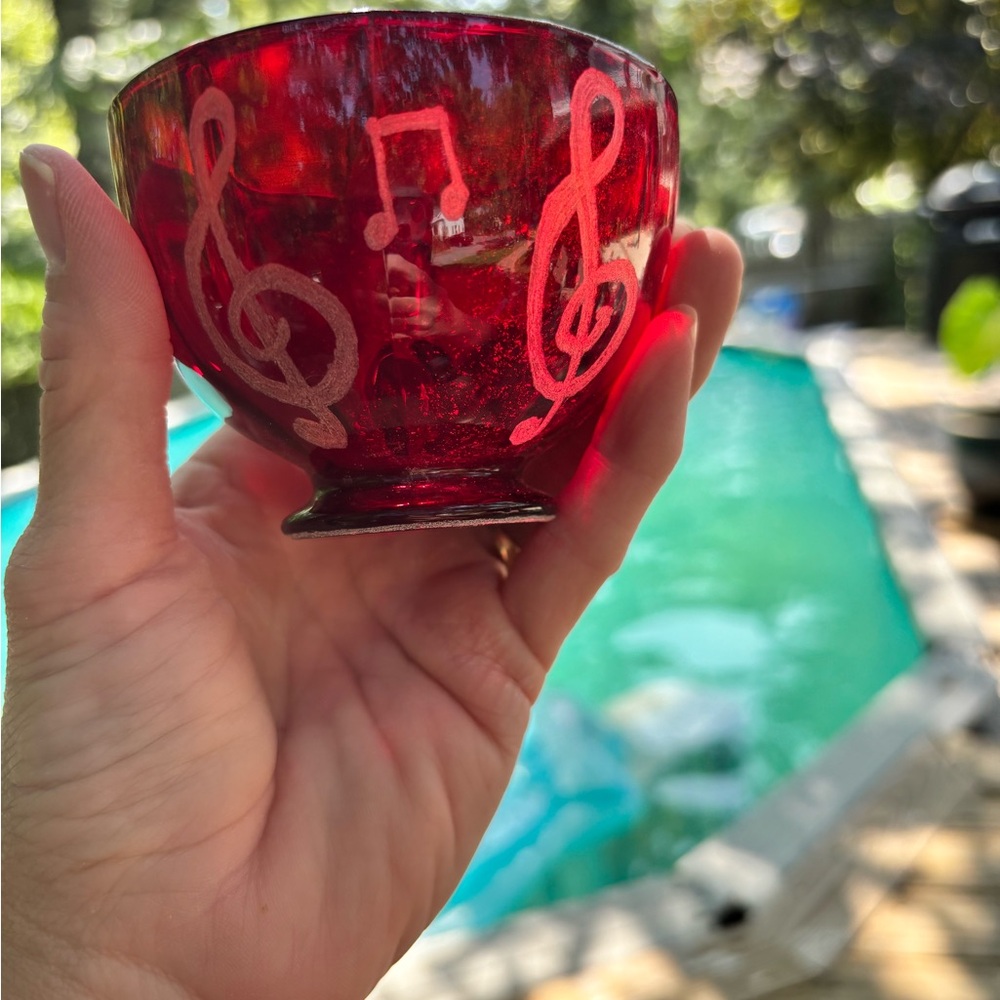 Elegant Red Glass Art cup